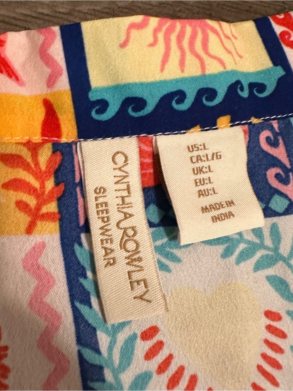 NWOT Cynthia Rowley Women’s Cropped Patchwork Button Up Shirt Colorful Large - Picture 3 of 8